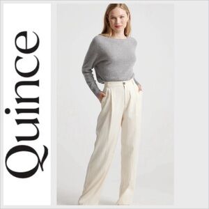 Quince Mongolian Cashmere Boatneck Sweater L grey